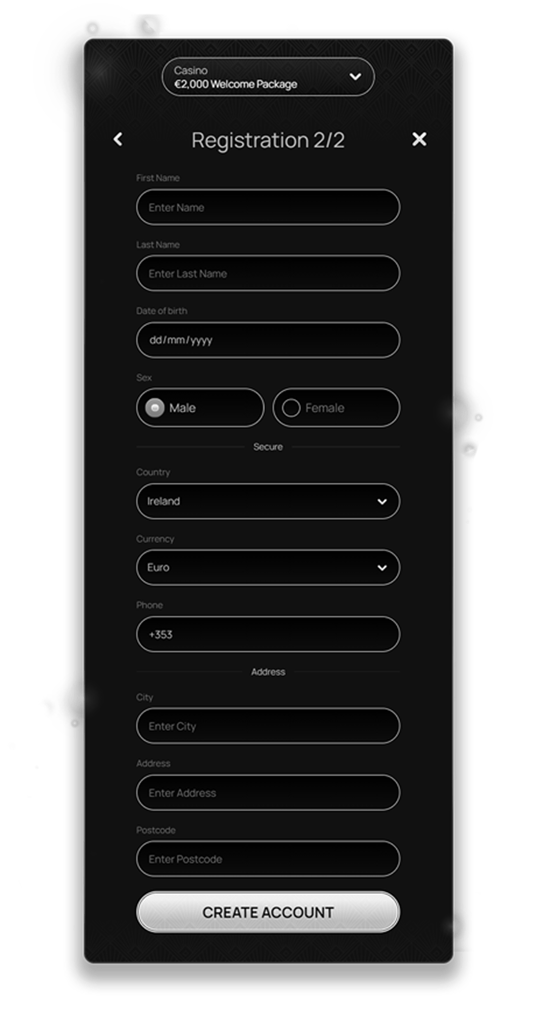 BetRepublic Register Form